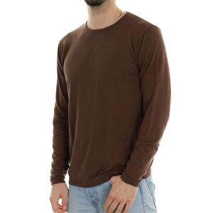 MAGLIA BASIC SSEINSE MARRONE